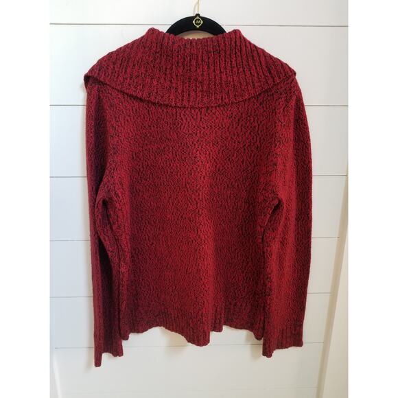 SAG HARBOR Women's Red Sparkly Long Sleeve Sweater - Picture 4 of 4